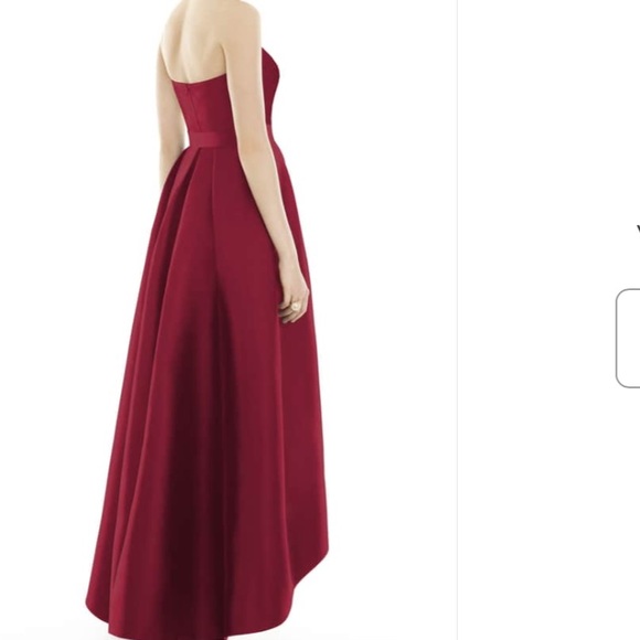 alfred sung high low sateen twill gown